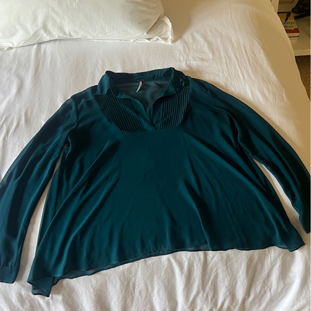 Free People Deep Teal Blouse